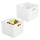 Alternate image 2 for mDesign Storage Organizer Bin with Handles for Cube Furniture, 2 Pack