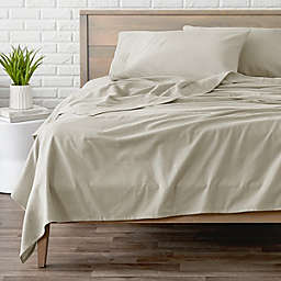 Bare Home Flannel Sheet Set 100% Cotton, Velvety Soft Heavyweight - Double Brushed Flannel - Deep Pocket (Cream Puff, Twin XL)