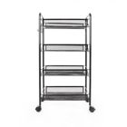 Alternate image 1 for Inq Boutique Free shipping 4-Tier Mesh Wire Rolling Cart Multifunction Utility Cart Metal
