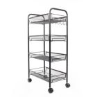 Alternate image 3 for Inq Boutique Free shipping 4-Tier Mesh Wire Rolling Cart Multifunction Utility Cart Metal