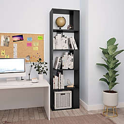 vidaXL Book Cabinet/Room Divider Black 17.7