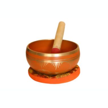 Cottage Handicraft, Sacral Chakra - Orange Tibetan Singing Bowl with free Elephant Gift. View a larger version of this product image.