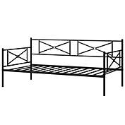 Slickblue Metal Daybed Twin Bed Frame Stable Steel Slats Sofa Bed-Black