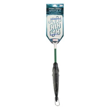 G.E.I. Fish BBQ Spatula with Bottle Opener - Novelty Slotted Turner, Stainless Steel Grilling Tool. View a larger version of this product image.