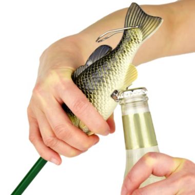 G.E.I. Fish BBQ Spatula with Bottle Opener - Novelty Slotted Turner, Stainless Steel Grilling Tool. View a larger version of this product image.