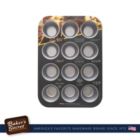 Alternate image 2 for Baker's Secret 12cup Muffin Pan, 2Layers Non-stick Coating, Aluminized Steel, Dark Gray, Superb Collection