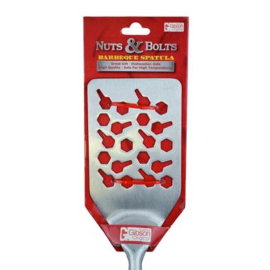 G.E.I. Nuts and Bolts BBQ Spatula - Stainless Steel Grilling Tool, Slotted Turner, Novel Wrench-shaped Handle, 1pc. View a larger version of this product image.