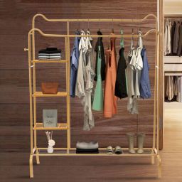 Infinity Merch  Clothes Storage Stand Rack Gold