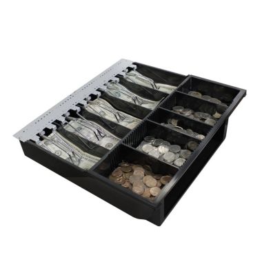 Adesso - Cash Drawer Insert Tray POS 16in with Removable Coin Tray - Black. View a larger version of this product image.