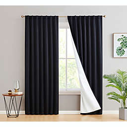 THD Grant 100% Blackout Curtain Panels - Black