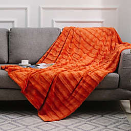 Cheer Collection Ultra Cozy & Soft Faux Fur Blanket - Assorted Colors and Sizes - Rust - 60x50