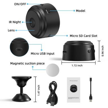 Kitcheniva 1080P WiFi Wireless IP Camera Mini Security Spy Hidden Cam. View a larger version of this product image.