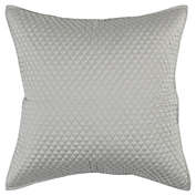 Saltoro Sherpi Kahn 26 Inch Hand Stitched Sateen Euro Pillow Sham, Cotton Fill, Silver-