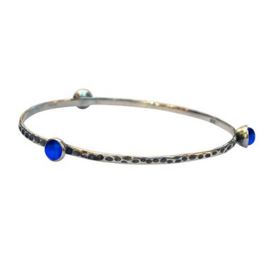 Bottled Up Designs Rustic Bangle In Sterling Silver. View a larger version of this product image.