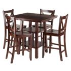 Alternate image 0 for Winsome Orlando 5-Piece Set High Dining Table, 2 Shelves with 4 V-Back Counter Stools