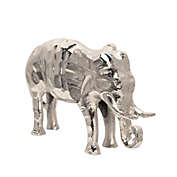 Kingston Living 11" Silver Standing Elephant Decorative Figurine