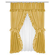 Carnation Home Fashions "Lauren" Double Swag Shower Curtain", Gold - 70" x 72", Gold