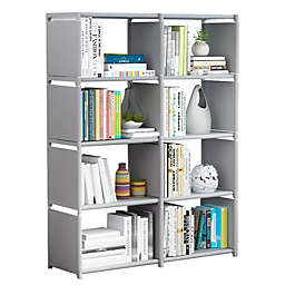 Kitcheniva Cabinet Bookcase Organizer Gray 2 Rows 8 Cubes