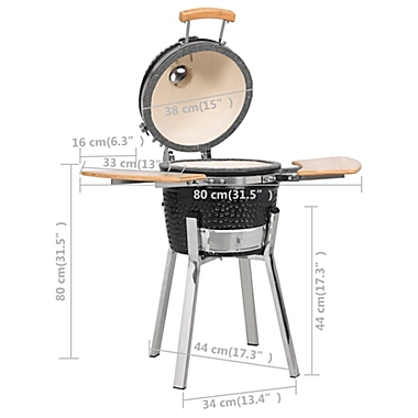 vidaXL Kamado Barbecue Grill Smoker Ceramic 31.9". View a larger version of this product image.