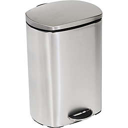 Honey-Can-Do Rectangular Stainless Steel Step Trash Can with Lid, 12-Liter