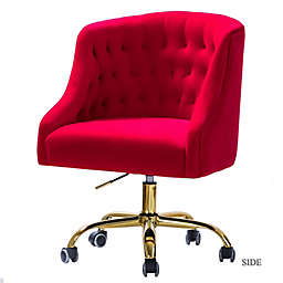 Karat Home Camille Velvet Task Chair-RED