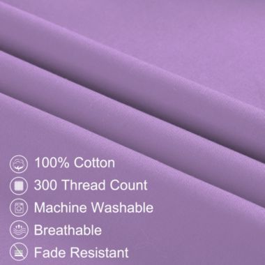 PiccoCasa Body Pillow Case Pillowcase with Envelope Closure, Cotton 250 Thread Count Solid Pillow Protector, 1-Piece Pillow Covers 20"x54", Lilac. View a larger version of this product image.