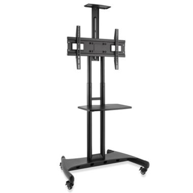 Mount Factory Rolling TV Cart Mobile TV Stand for 40-65 inch Flat Screen, LED, LCD, OLED, Plasma, Curved TV's - Universal Mount with Wheels. View a larger version of this product image.