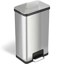 iTouchless AirStep Stainless Steel Rectangular Step Trash Can with AbsorbX Odor Filter 18 Gallon Silver