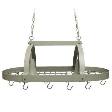Elegant Designs Slate Gray 2 Light Kitchen Pot Rack with Downlights. View a larger version of this product image.