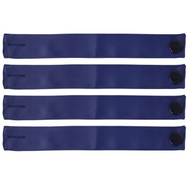 Sunnydaze Indoor/Outdoor Fabric Curtain Tiebacks with Buttons - Polyester - 13.5" - Blue - 4pc. View a larger version of this product image.