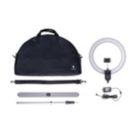 Alternate image 1 for Daylight Aura Ring Floor Lamp - U35450 - LED - 90+ CRI - Social Media Streaming - Video and Content Creation - Adjustable Height - Phone Holder - Carrying Case