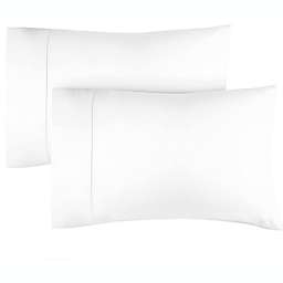 CGK Unlimited Pillowcase Set of 2, 400 Thread Count 100% Cotton - King - White