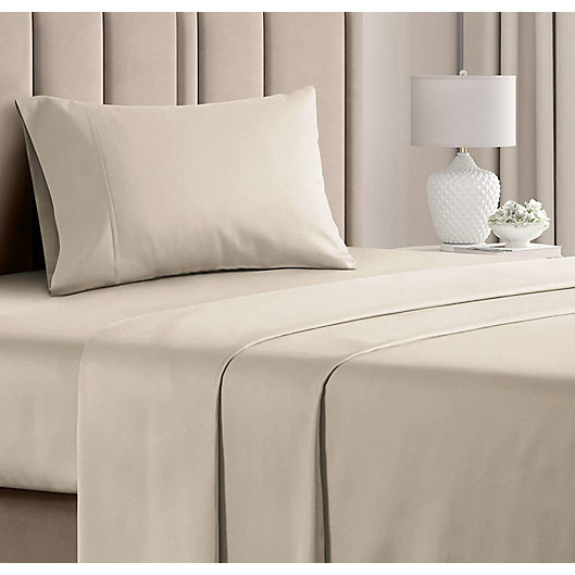 Beige Basics 400 Thread Count Cotton Pillow Cases Standard Set of 2