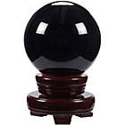 Alternate image 0 for Juvale Small Black Obsidian Crystal Ball Sphere with Decorative Wooden Stand for Meditation, Healing, Feng Shui (80mm / 3.15 In)