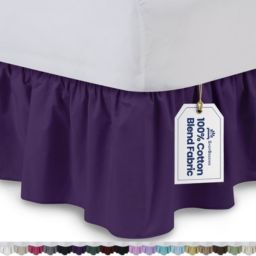 SHOPBEDDING Ruffled Bed Skirt (King, Grape) 18 Inch Bed Skirt with Platform, Poly/Cotton Fabric, Available in All Bed Sizes and 14 Colors by BLISSFORD