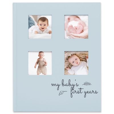 KeaBabies Baby Memory Book First 5 Years Journal, Modern Minimalist Hardcover 66 Pages Baby Book, Baby Scrapbook (Sky Blue)