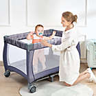 Alternate image 1 for Costway Portable Foldable Baby Playard Nursery Center with Changing Station-Gray