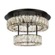 Elegant Lighting Home Decorative Monroe 18 inch LED double flush mount - Black