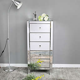 Inq Boutique FCH Mirror Big Five Drawer Chest Of Drawers Can Be Used For Bedside Table Chest