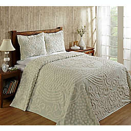 Better Trends Florence Collection 100% Cotton Tufted Medallion Design Twin Bedspread - Sage
