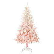 HOMCOM 5ft Unlit Spruce Artificial Christmas Tree with Realistic Branches and 450 Tips, Pink