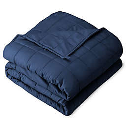 Bare Home Weighted Blanket for Adults and Kids - Premium Heavy Blanket - Nontoxic Glass Beads (Cotton  Dark Blue, 80 in x 87 in - 25 lb)