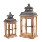Alternate image 0 for Melrose Home Decorative Lantern (Set of 2) 15.5"-23"H Wood/Metal
