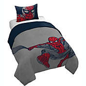 Saturday Park Marvel Spiderman Web Stripe 100% Organic Cotton Duvet Cover & Sham Set