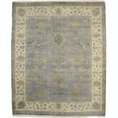 Gray Floral 8X10 Oushak Chobi Oriental Rug. View a larger version of this product image.