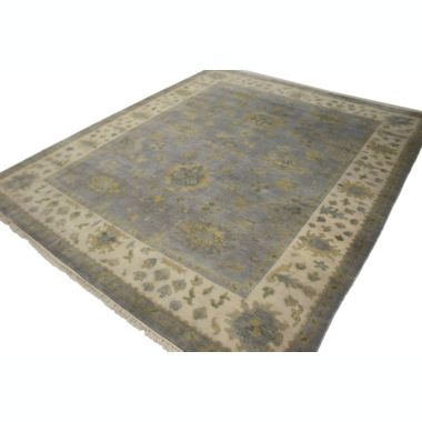 Gray Floral 8X10 Oushak Chobi Oriental Rug. View a larger version of this product image.