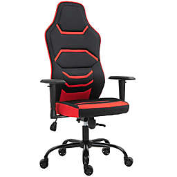 Vinsetto High Back Racing Style Gaming Office Chair Home Computer Task Chair with Armrest, Seat on Wheels, Tilt,  Red