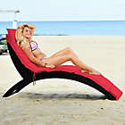 Alternate image 0 for Costway Folding Patio Rattan Portable Lounge Chair Chaise with Cushion-Red