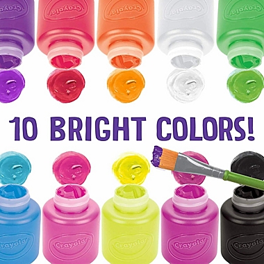Crayola Washable Kids Paint, 10 Neon Paint Colors, 2oz Bottles. View a larger version of this product image.