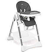Slickblue Foldable High Chair with Large Storage Basket -Gray